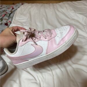 Nike Kids Pink and White Sneakers
